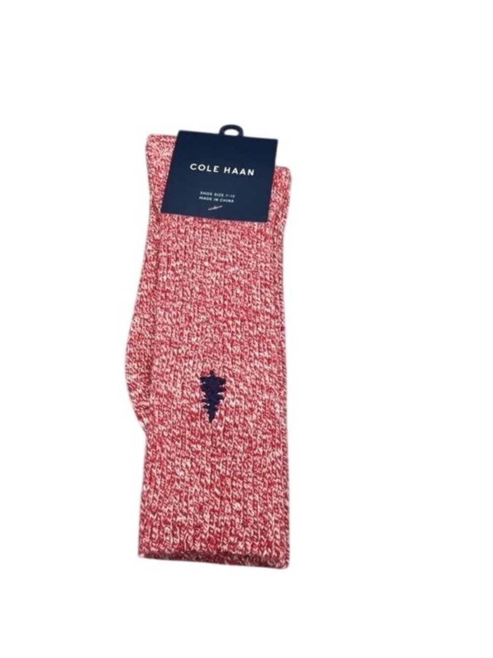 Cole Haan Red Marled Men’s Holiday Socks with Tree Shoe Size 7-12